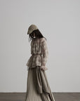 DOINDULGE Draped Pleated Layered Long Skirt