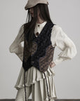 DOINDULGE Asymmetric Patchwork Textured Vest