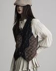 DOINDULGE Asymmetric Patchwork Textured Vest
