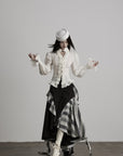 DOINDULGE Ruffled Structured Gothic Shirt