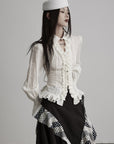 DOINDULGE Ruffled Structured Gothic Shirt