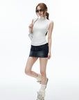 IAMXIAA ハイネックフィットスリーブレストップ