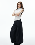 IAMXIAA Pantalon Bouffant Plissé Taille Haute