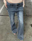 Rase le sol Structured Seam Flared Denim Pants