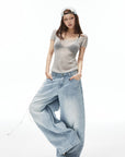 IAMXIAA Sheer Knit Scoop Neck Fitted Tee