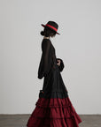 DOINDULGE Layered Ruffle Panel Maxi Skirt