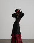 DOINDULGE Layered Ruffle Panel Maxi Skirt