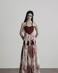 DOINDULGE Deconstructed Lace Panel Maxi Skirt