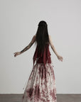 DOINDULGE Deconstructed Lace Panel Maxi Skirt