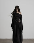 DOINDULGE Shadow Stripe Balloon Pants with Gathered Hem