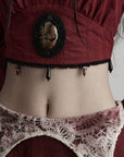 DOINDULGE Baroque Cropped Cameo Top