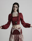 DOINDULGE Baroque Cropped Cameo Top
