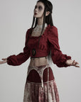 DOINDULGE Baroque Cropped Cameo Top