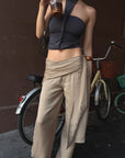 Hydrae Pantalon large drapé à nouer