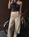 Hydrae Pantalon large drapé à nouer