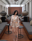 Hydrae アイボリーシアージャカードタイフロントシャツ