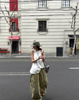 WARDEN EDGE Washed Utility Wide-Leg Cargo Pants