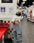 WARDEN EDGE Distressed Wide Leg Denim Pants