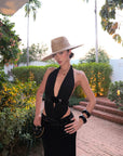 ROVENTE Sequin Waist Maxi Skirt