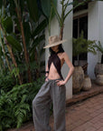 ROVENTE Pinstripe Loose Drape Wide-Leg Pants