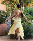 ROVENTE Haut dos nu transparent & Ensemble jupe asymétrique en mousseline