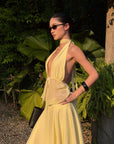 ROVENTE Haut dos nu transparent & Ensemble jupe asymétrique en mousseline