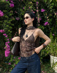 ROVENTE Haut caraco à dos foulard Paisley