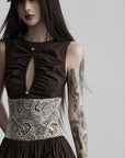 DOINDULGE Lace Waist Maxi Dress