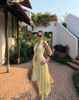 ROVENTE Haut dos nu transparent & Ensemble jupe asymétrique en mousseline