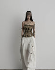 DOINDULGE Low-Rise Wide Leg Pants