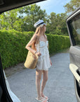 Rase Le Sol Silent Petals Lace-Trim Ruffle Mini Dress