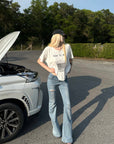 Rase le sol 빈티지 스톤워시드 "Amor Fati" 그래픽 티