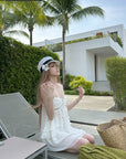 Rase Le Sol Silent Petals Lace-Trim Ruffle Mini Dress