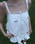 WARDEN EDGE Lace-Trim Ruffle Camisole & Shorts Set