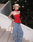 Rase le sol Distressed Wide-Leg Jeans