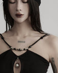 DOINDULGE Reversible Beaded Keyhole Camisole Bell Pendant Crop Top