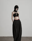 DOINDULGE Reversible Beaded Keyhole Camisole Bell Pendant Crop Top