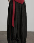 DOINDULGE Low-Rise Stripe Wide Leg Pants