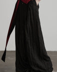 DOINDULGE Low-Rise Stripe Wide Leg Pants