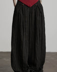DOINDULGE Low-Rise Stripe Wide Leg Pants