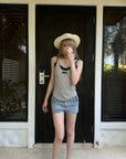Rase le sol Lace Bra Layered Racerback Fitted Tank Top Set