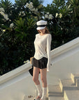 Rase le sol Deconstructed Pleated Mini Skirt & Bloomers Set
