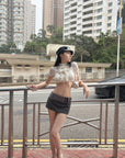 Hydrae Low Rise Pinstripe Micro Mini Skirt Shorts