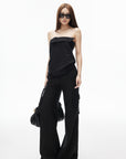 IAMXIAA Low-Rise Wide Leg Cargo Pants