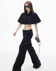 IAMXIAA Low-Rise Wide Leg Cargo Pants