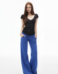 IAMXIAA Low-Rise Drawstring Wide Leg Sweatpants