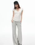 IAMXIAA Low-Rise Drawstring Wide Leg Sweatpants