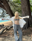 Rase le sol Draped Oversized White Shirt