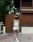 WARDEN EDGE Lace-Trim Ruffle Camisole & Shorts Set