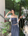 Hydrae Soft Tie Front Cropped Cardigan Top